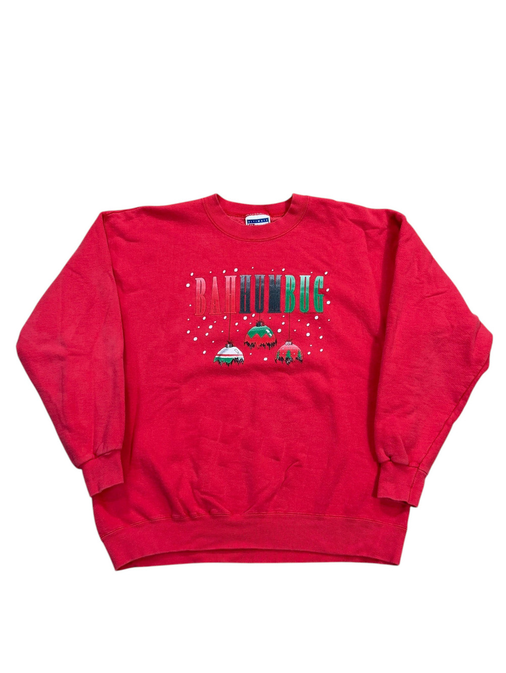 Vintage Bahhumbug Christmas Graphic Sweatshirt Size Extra Large